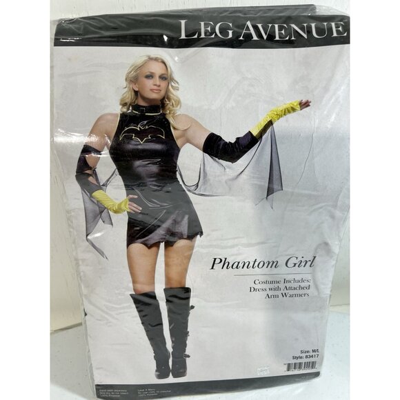 Leg Avenue Phantom Girl Women’s Costume M/L #83417 Halloween Costume NOS - Picture 3 of 5